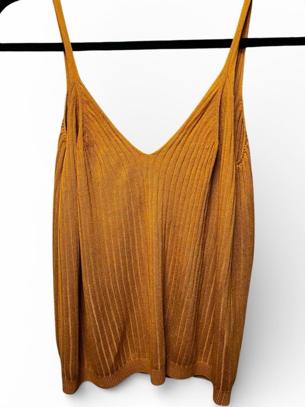 Anthropologie rust ribbed knit cami top